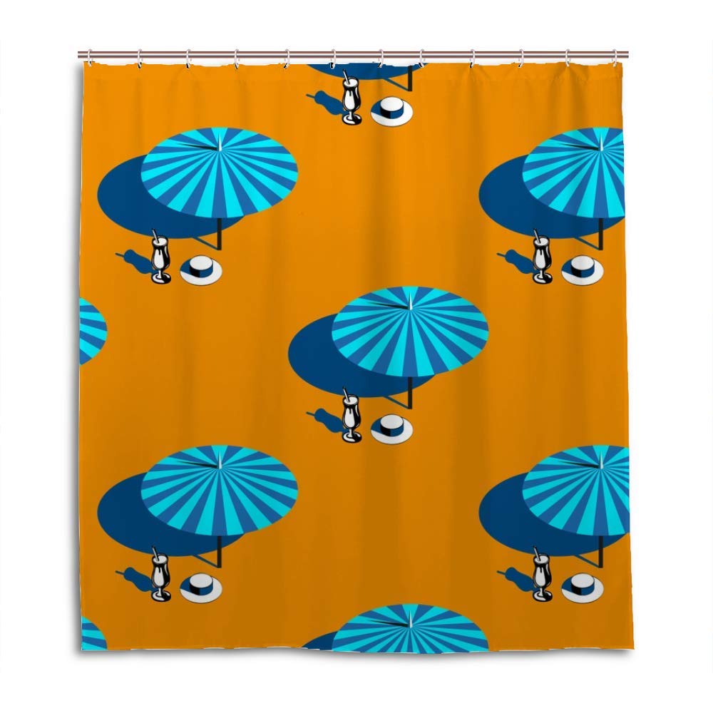 Rideau de douche en polyester bleu texturé 183x183 cm avec anneaux résistants