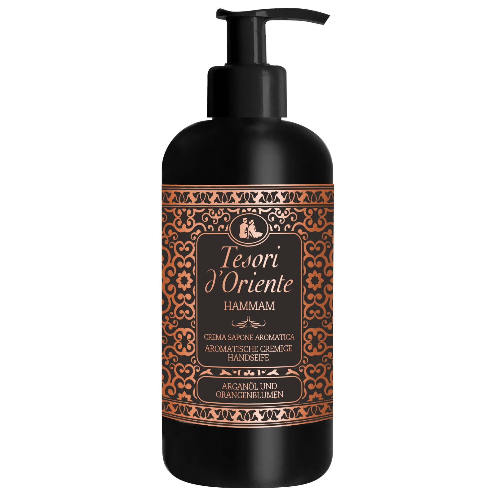 TESORI D'ORIENTE Jabón crema 'Hammam' 6 x 300 ml jabón líquido jabón manos dispensador aceite de argán y flor de azahar aromático jabón de manos, rituales de bienestar para cuerpo y sentidos
