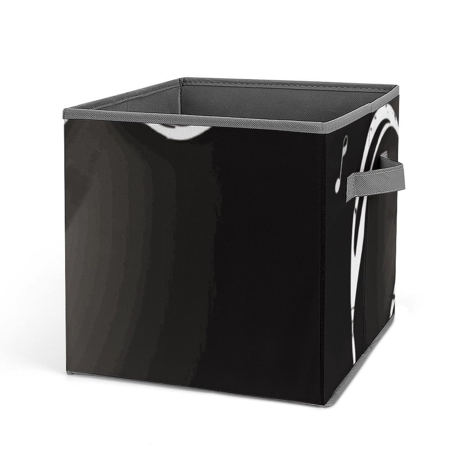Bacs de rangement pliables en tissu à motif notes de musique pour placard