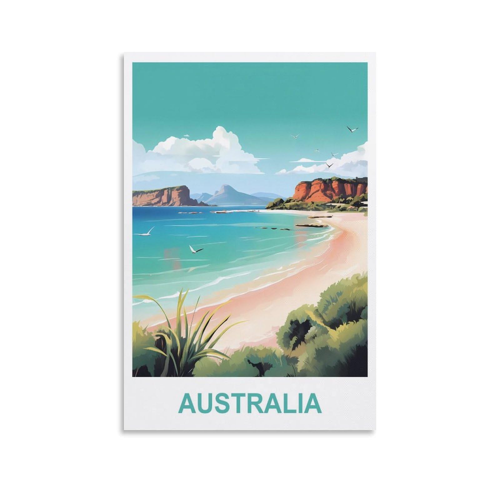 Cyyhgee Unframe-Style Australia Vintage Travel Posters 08X12inch(20X30cm) Canvas Poster Wall Art Living Room Home Decor