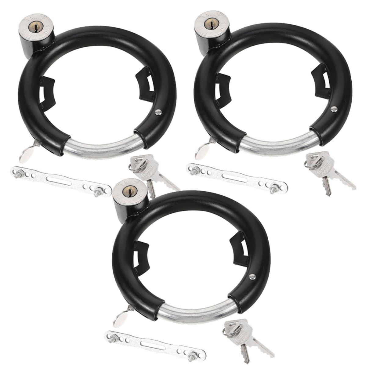 TOYANDONA 3 Juegos Candado Antirrobo para Bicicleta Cerradura para Moto y Bicicletas Eléctricas Protección y Segura para Exterior
