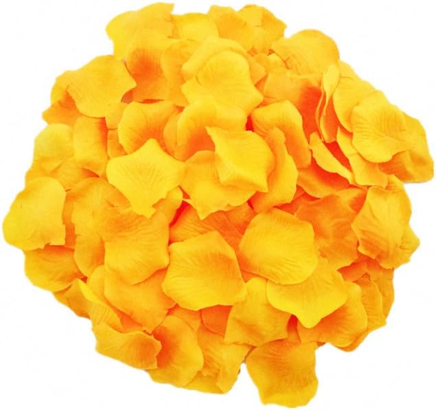 MXXGMYJ 2000pcs Yellow Rose Petals White Rose Wedding Bouquets Fake Rose Petals Dried Rose Wedding Bouquet Artificial Flowers Wedding Party Decoration Table Confetti