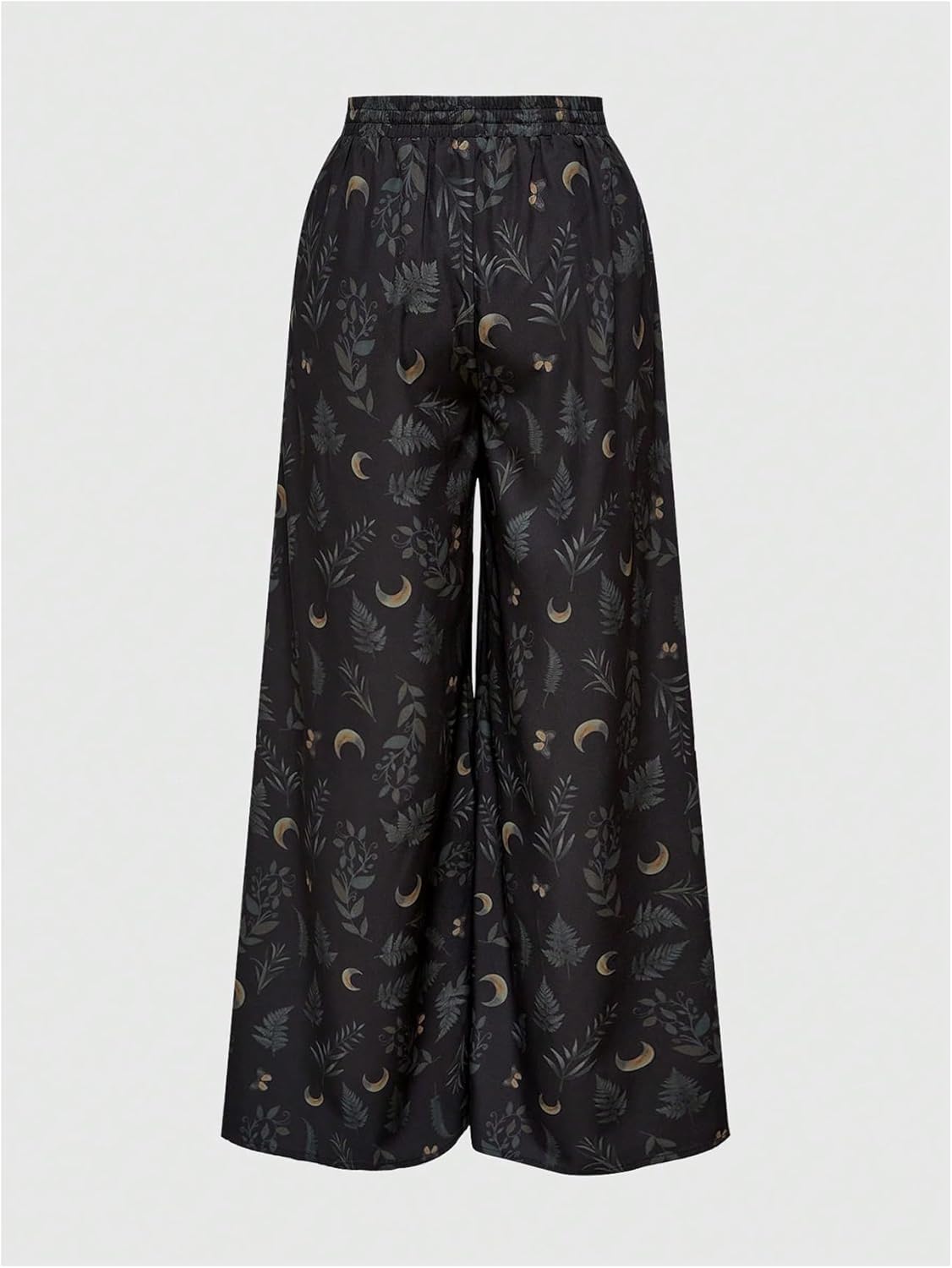 SOLY HUX Women's Wide Leg Pants Vintage Print Drawstring Elastic Waist Baggy Casual Vacation Long Trousers - Image 2