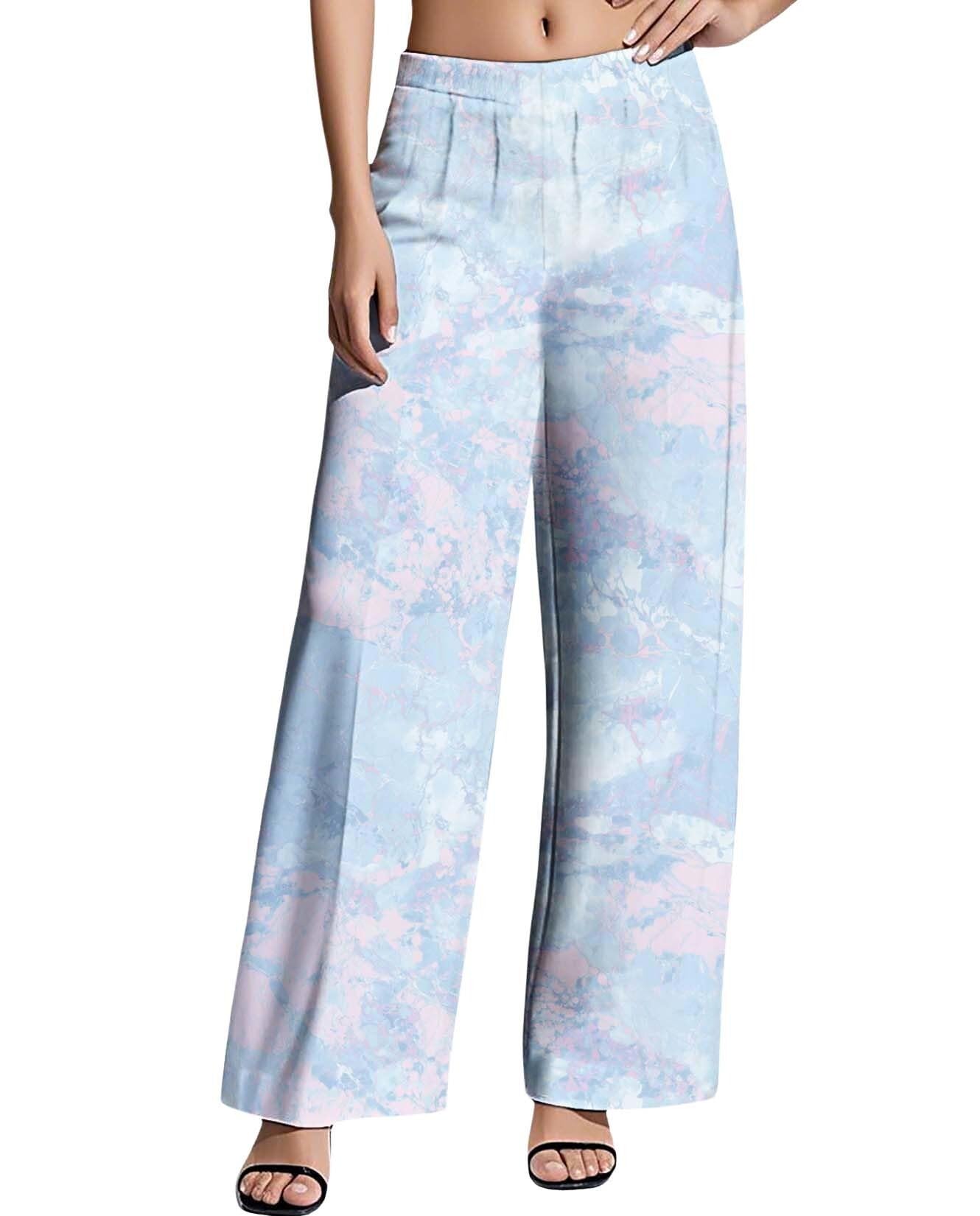 Womens Palazzo Lounge Pants Casual Wide Leg Pants High Waist Flowy Toursers with Pockets