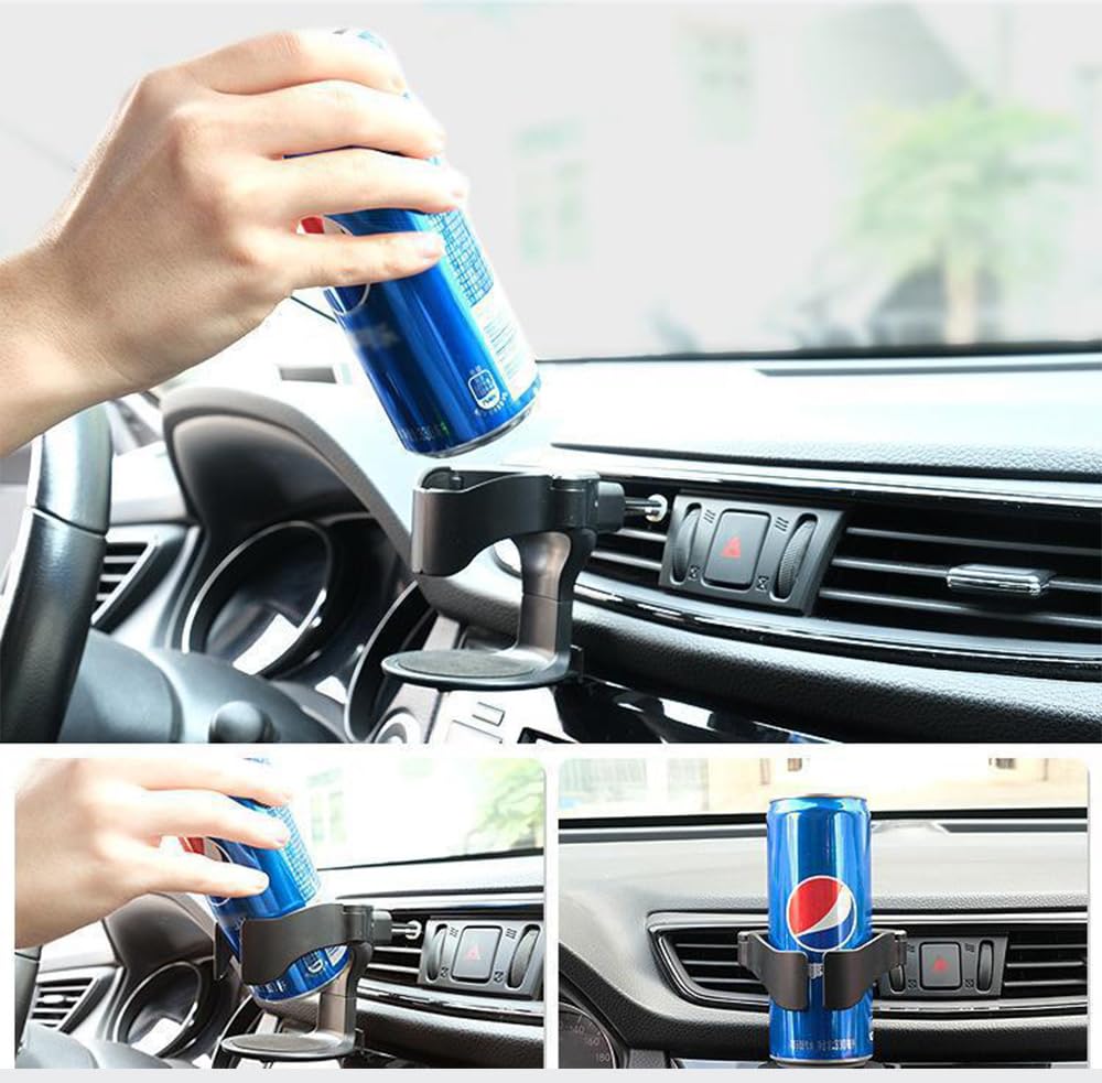 2 Porte-Gobelets Ventilation Voiture EACHPT - Réglables, Support Jusqu'à 8.5cm - Noir