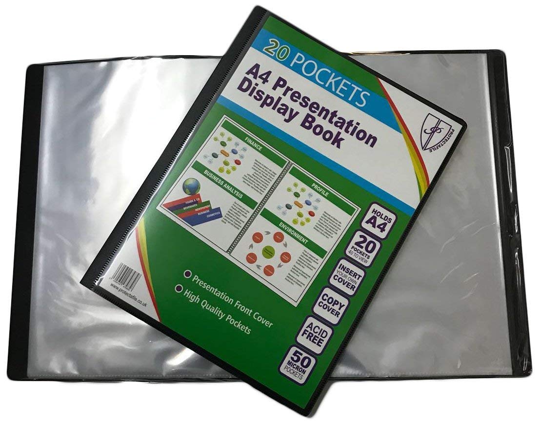 Tiger 2Xa4 20 Pockets (40 Views) Heavy Duty Display Book Presentation Folder Folio (1 Pack)