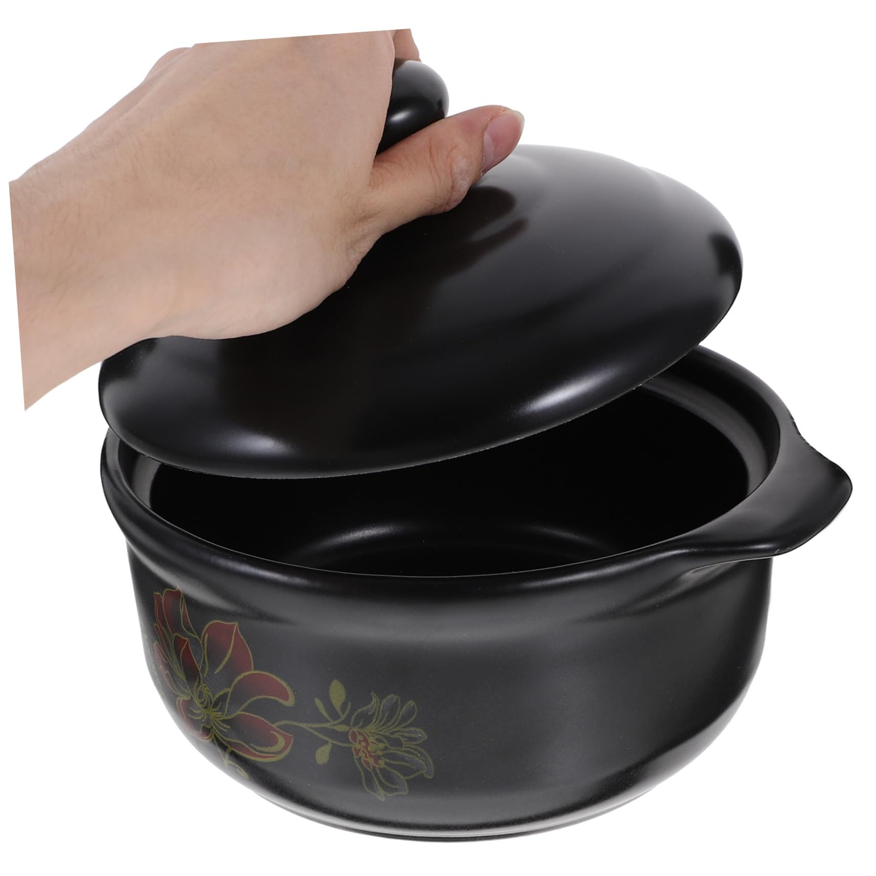 Casseruola in Ceramica Nera 1600ml per Cottura e Zuppe