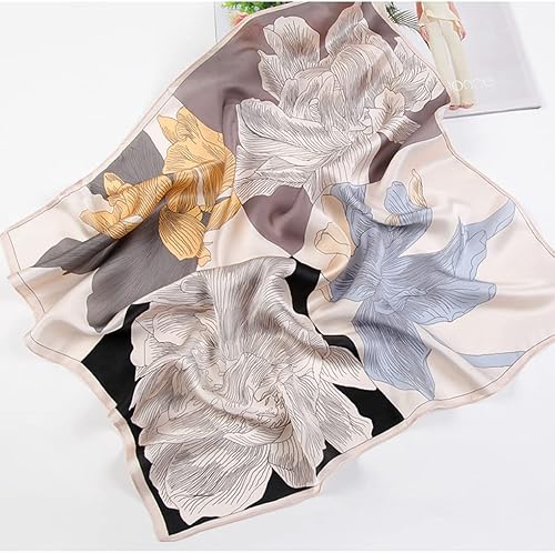 Miniatura 5 de Bufanda MEISEE 100% pura de seda morera 68x68cm, bufanda cuadrada, bufanda para la cabeza, bufanda para el cuello, bufanda para mujer con paquete de