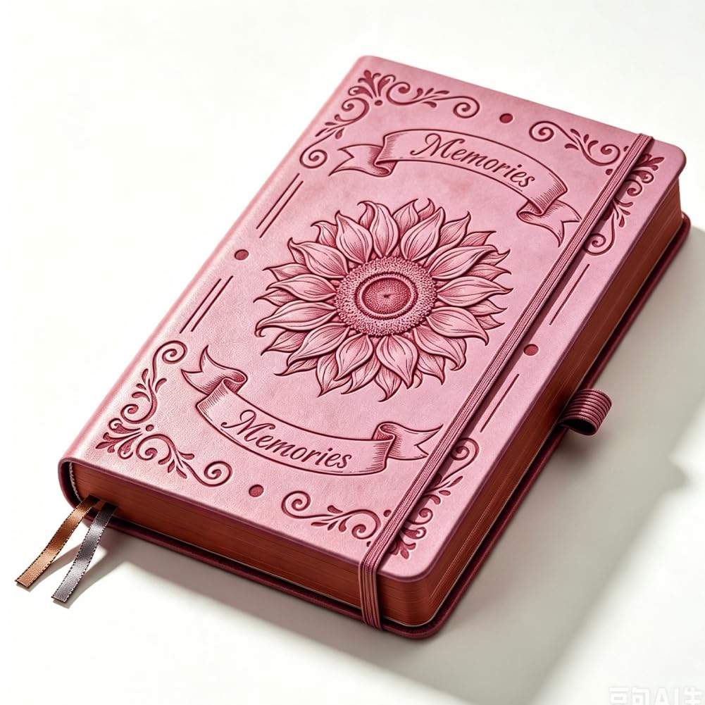 ORIGACH Taccuino vintage in pelle, formato A5, con 320 pagine, motivo