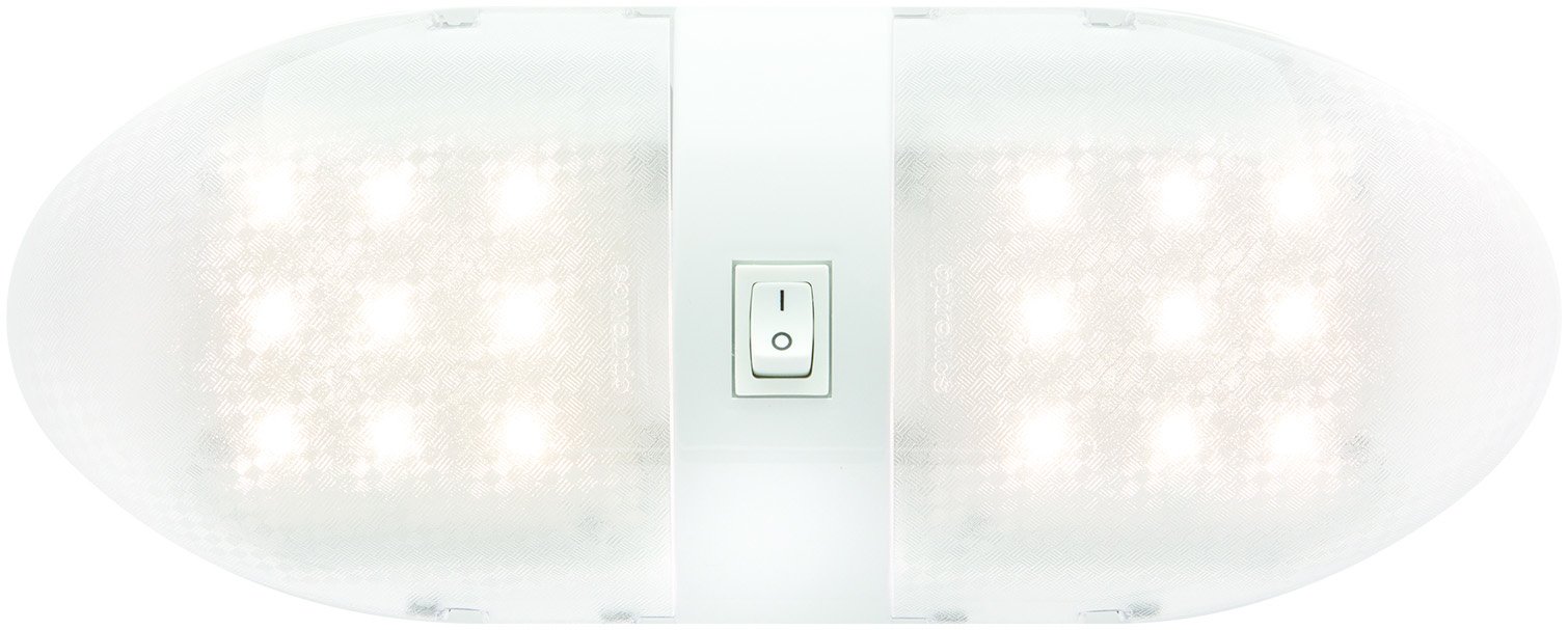 RVILL34P Double Fixture On/Off Switch (Interior Led Rv Light) , White