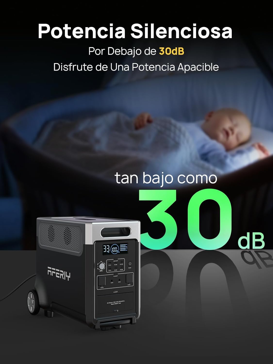 AFERIY - Generador Eléctrico Portátil 3600 W, Batería De Emergencia LiFePO4 3840 Wh, Con Aplicación, Carga Rápida 1,5 H, Toma Ue 220-240 V, UPS, Generador Solar Para Camping/Familia/Oficina
