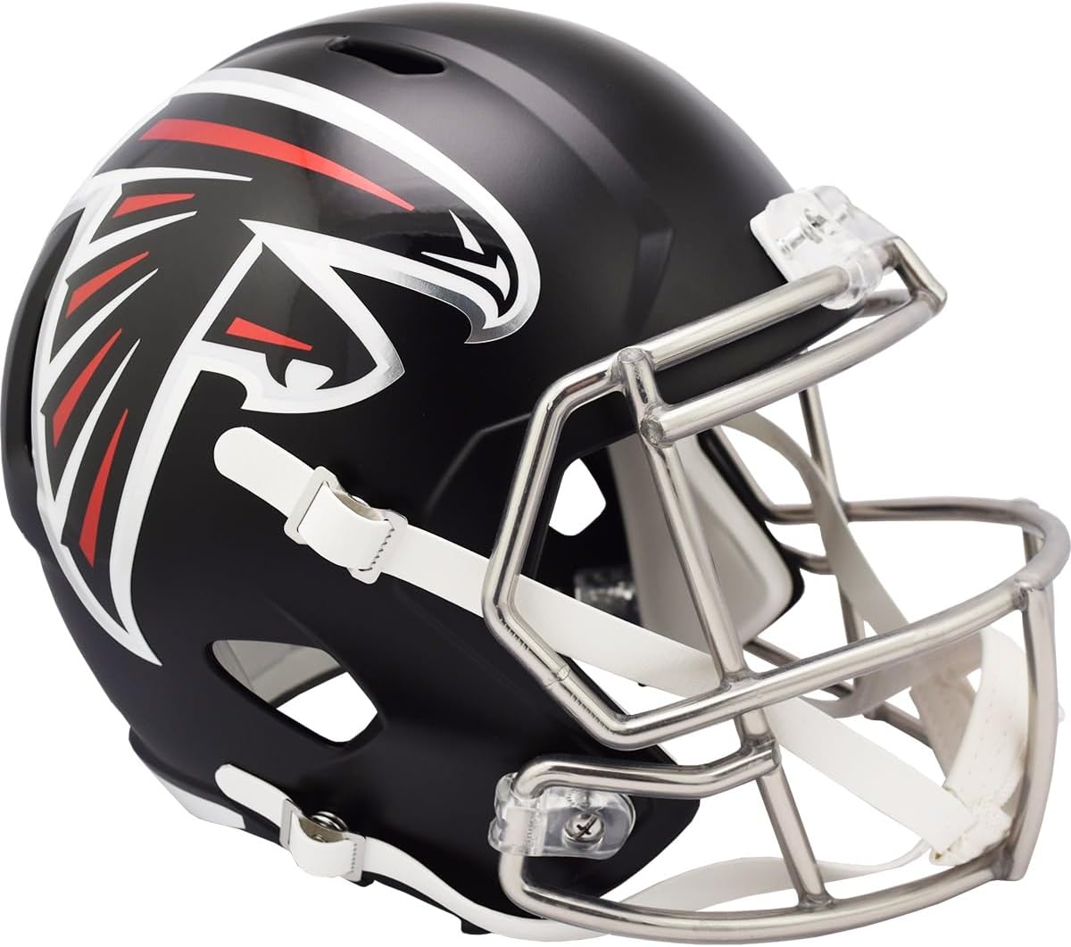 Atlanta Falcons Satin Nickel Mask Current New Riddell Speed Replica Full Size Football Helmet - NFL Replica Helmets