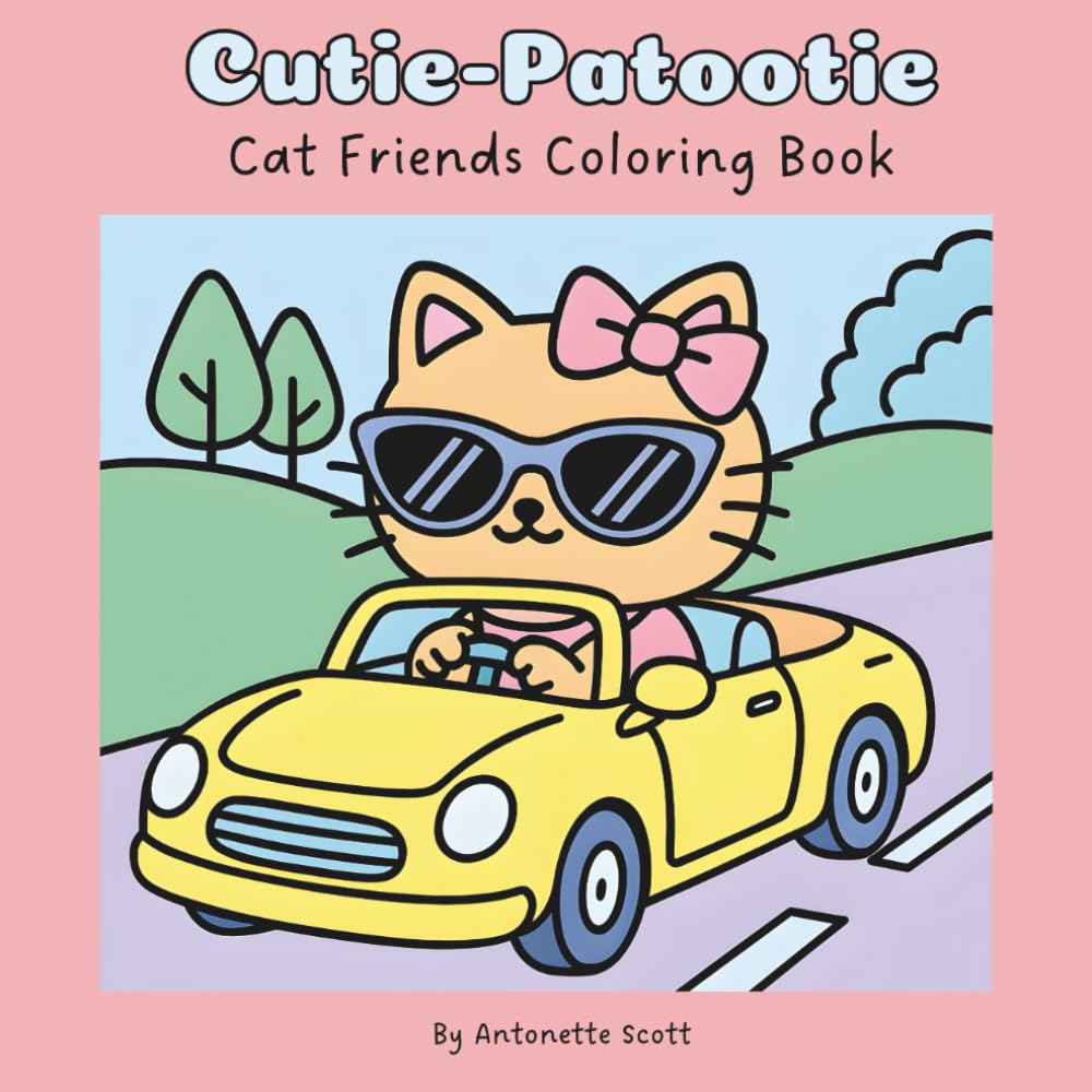 Cutie-Patootie Cat Friends Coloring Book: For Kids and Adults