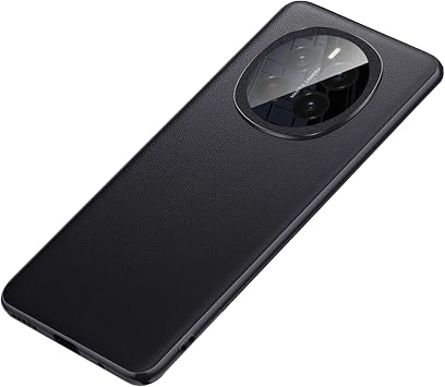 Magnetic Case for Honor Magic 7 Pro/7, Slim Luxury Leather Cover Full Lens Protection Wireless Charging Business Phone Case Cover,Black,7