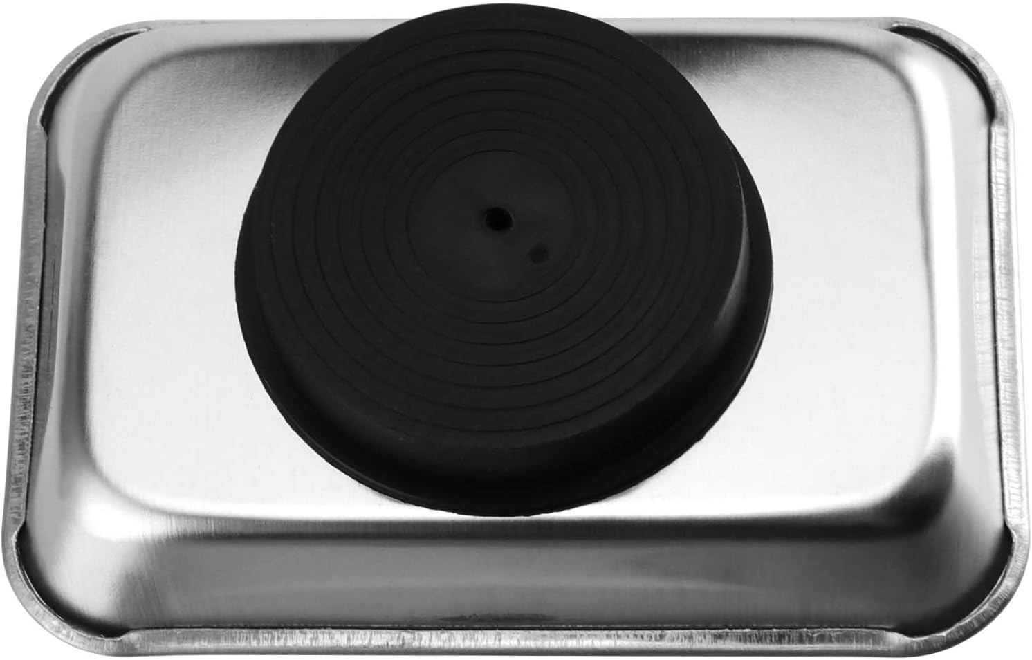 SINJEUN 10 Pieces Rectangle Magnetic Part Tray, 3.6 x 2.5 Inch Magnetic Tray Set, Stainless Steel Magnetic Tray Holder for Screws, Nut, Bolt and Metal Part
