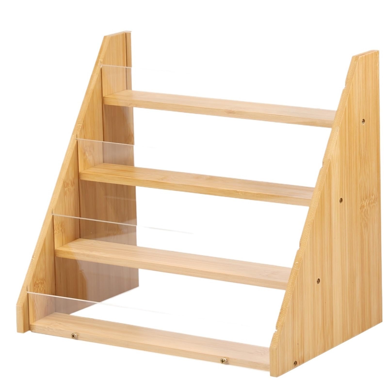 Huwoyg Wood Color Card Display Stand Greeting 4 Tier Multifunctional Easy To Install For Cards