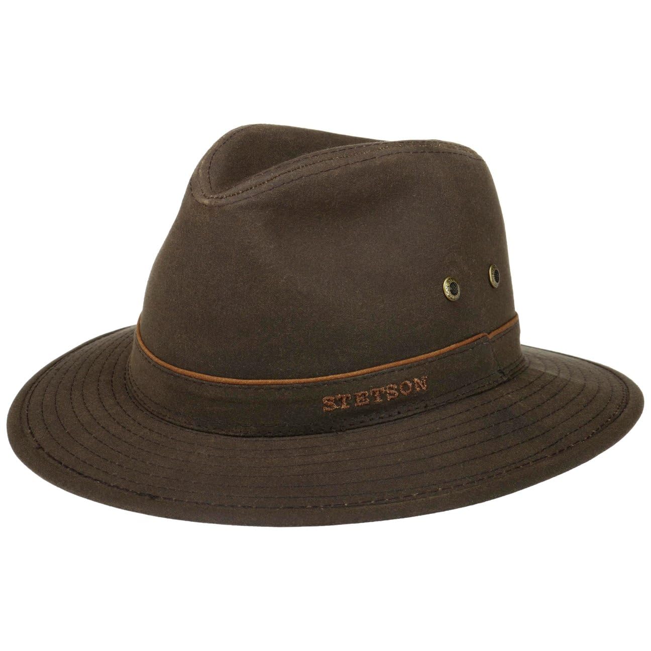 Stetson Avasun Chapeau Traveller Coton Cire Protection UV 40+ Bande en Tissu Unisexe Ete Hiver