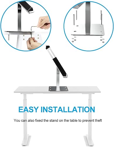 Miniatura 6 de woleyi Soporte antirrobo para quiosco de escritorio para tableta, soporte de pantalla POS de encimera resistente con bloqueo de seguridad y llave,