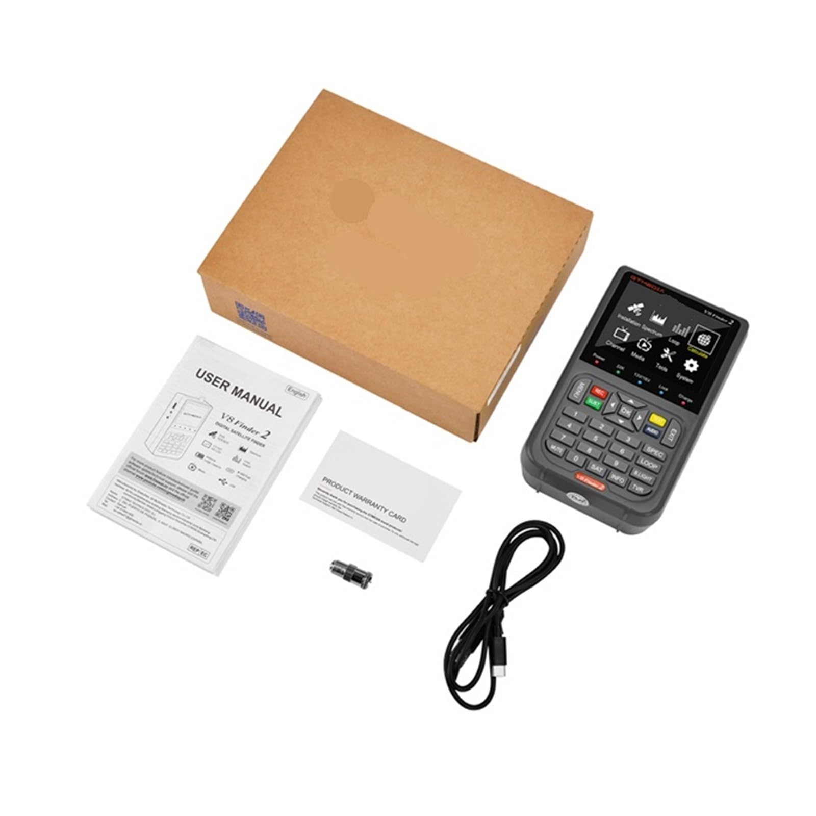 Satellite Finder, Satellite Finder Digital FTA DVB-S/ S2/ S2X Signal Detector Receiver LCD Screen for Adjusting Sat TV Dish