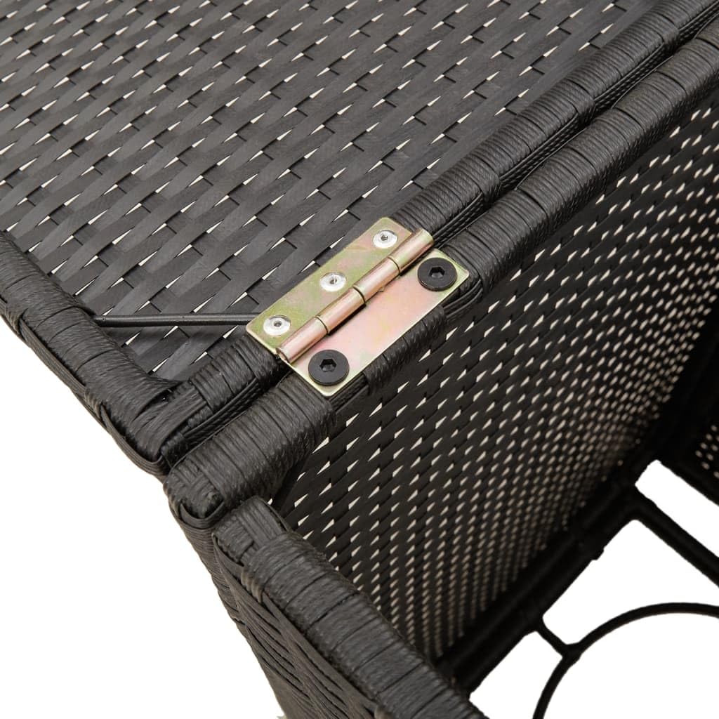 vidaXL Table de Couverture de Bouteille de Propane, Table d'Appoint avec Rangement, Meuble de Jardin Terrasse, Noir Résine Tressée