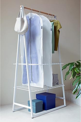 Miniatura 8 de Brabantia Paquete de 2 bolsas protectoras de ropa medianas transparentes para colgar ropa (blanco) para almacenamiento de armario, se adapta a