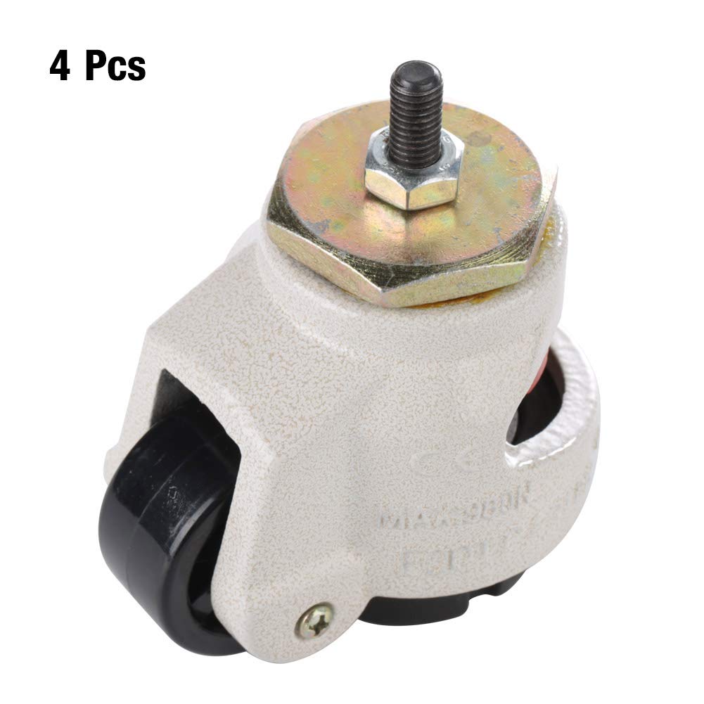 4pcs Swivel Plate Caster Wheels, Heavy Duty Industrierollenrad Level Adjustment Caster Gewindestiel f¨¹r industrielle Anh?nger oder gro?e Wohnm?bel