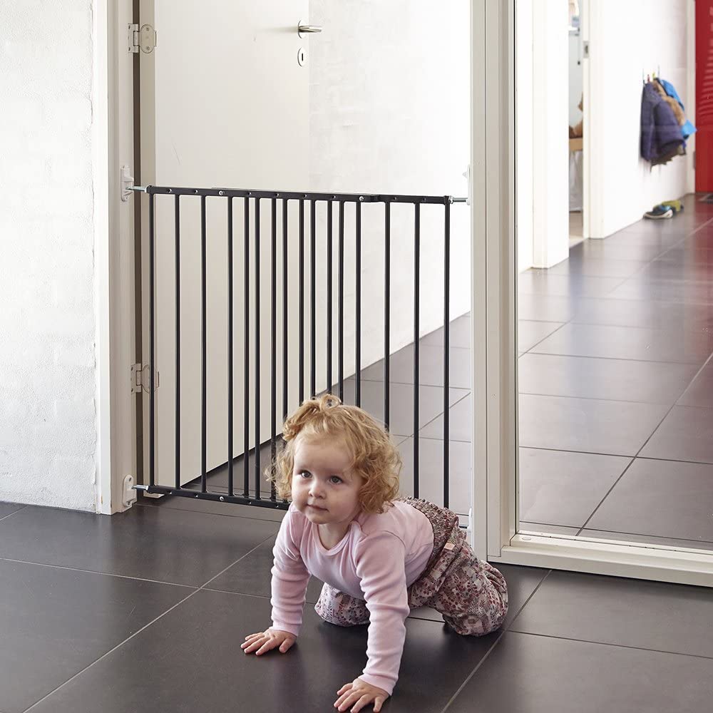 Safetots Cancello di sicurezza a vite estensibile in metallo per cancelletto per scale per bambini, bianco, 62,5 cm - 106,8 cm, cancelletto di sicurezza per bambini, barriera di sicurezza per bambini
