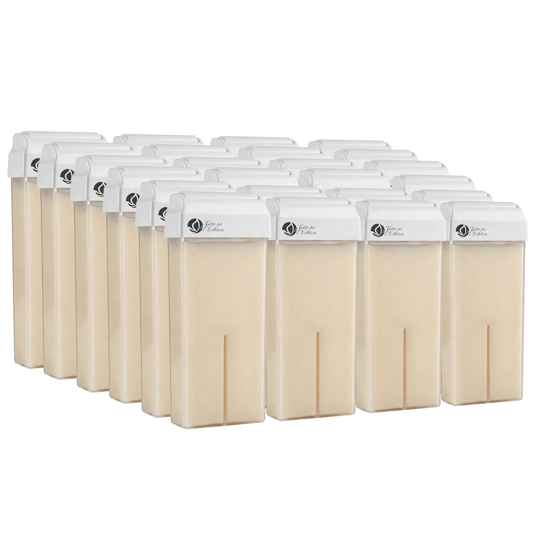 24 Ricariche Ceretta Rullo 100 ml, Cera Liposolubile allo Zinco | Ricarica per Scaldacera a Rullo per Depilazione Professionale e Casalinga, Con Cera d’Api e Olii per Pelli Sensibili