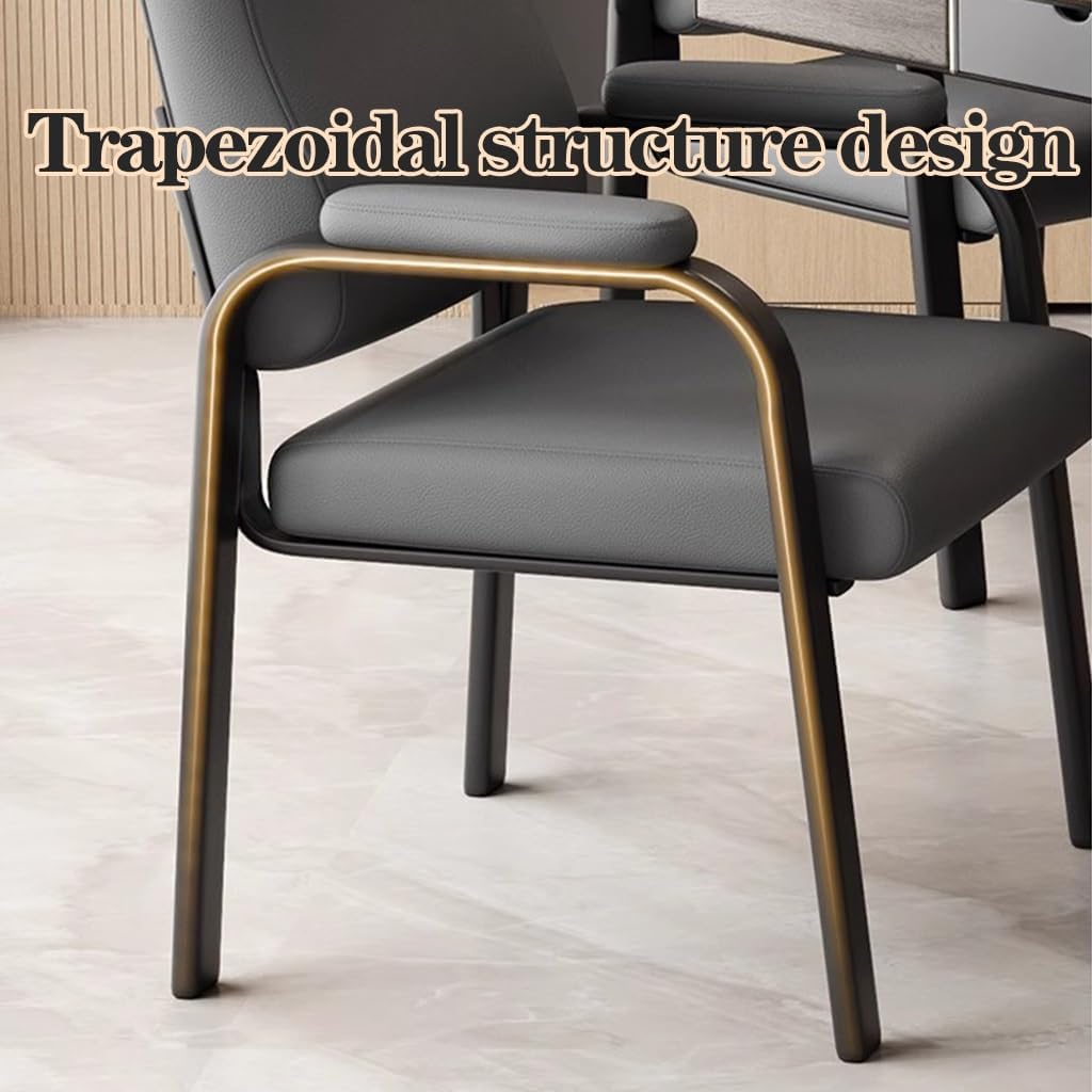Meeting Chairs Leather Office Guest Chairs Ergonomic Reception Chair Upholstered Sofa Armchair for Office Home Conference Meeting Room(Brown)