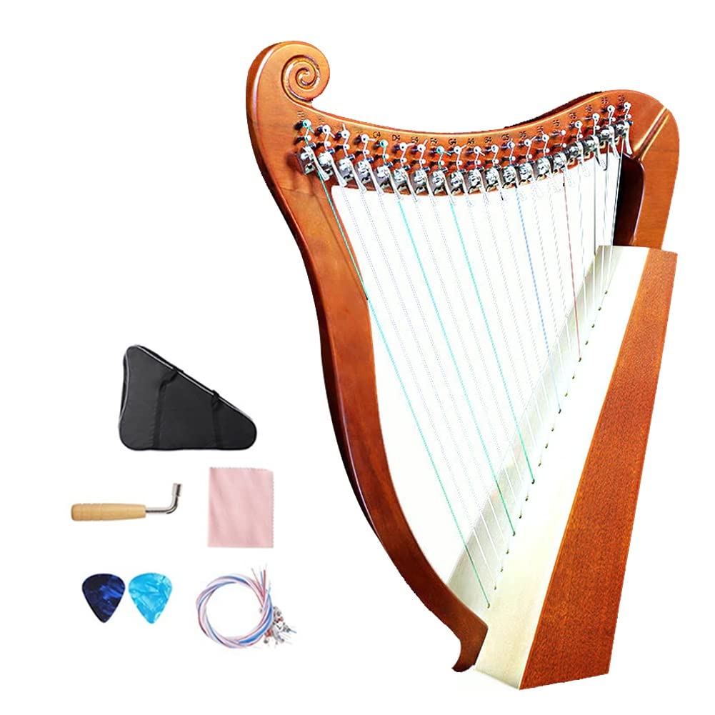 Arpa Lira, Arpa Lira a 19 Corde, Strumento a Corde Lira impiallacciato in Legno massello con Strumento Musicale a Lira a Mezza Chiave, per Principianti per Bambini Adulti