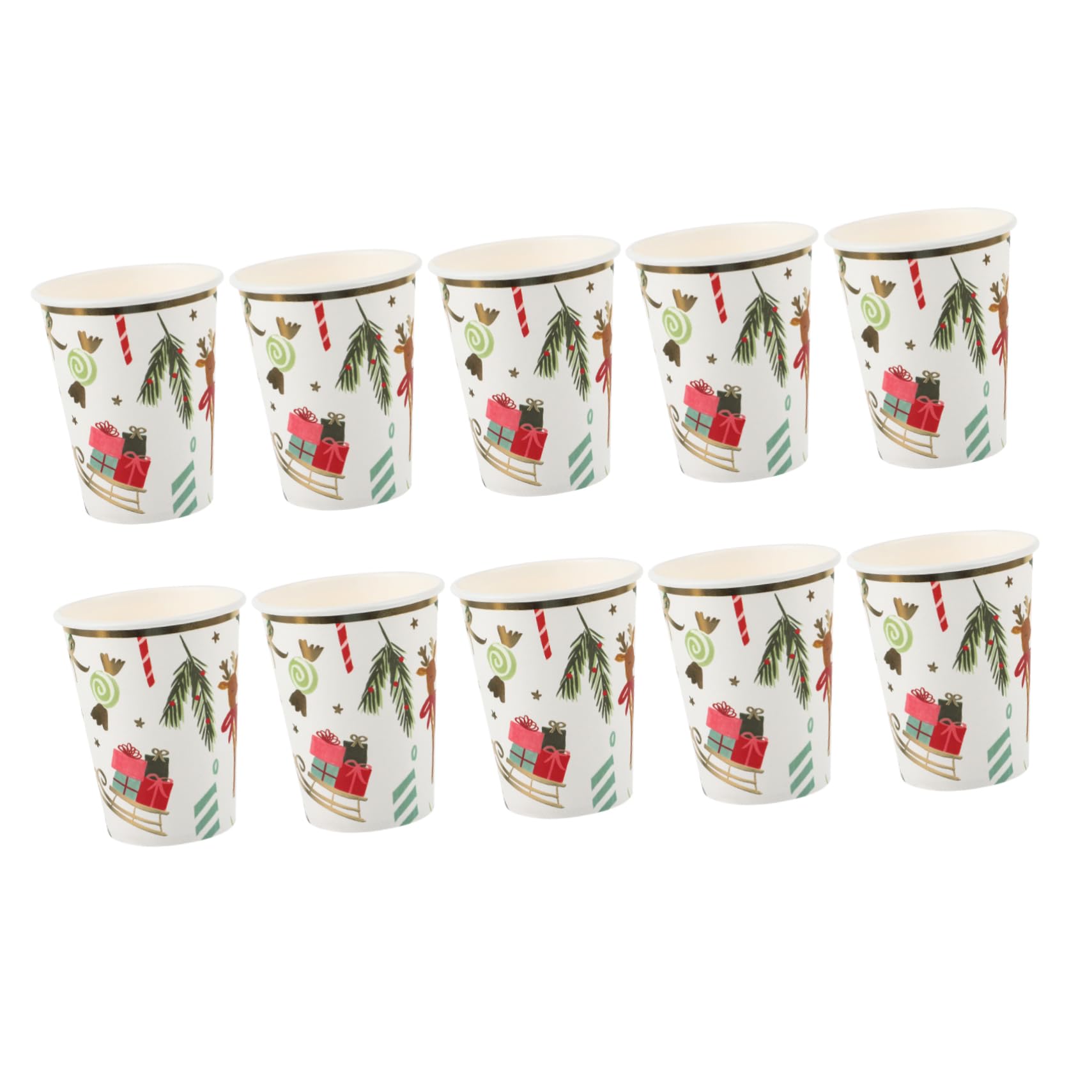 Healvian 50stücke Weihnachts-papierbecher Pappbecher Mit Festlichem Design Für Getränke Eiscreme Und Snacks Für Weihnachtsfeiern Und Kindergeburtstage