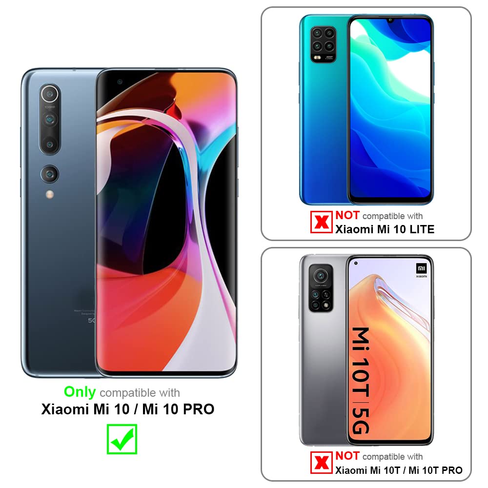 Cadorabo Display-Schutzglas 3x Pack – 9H Härte, Transparent/schwarz, Für Xiaomi Mi 10T LITE