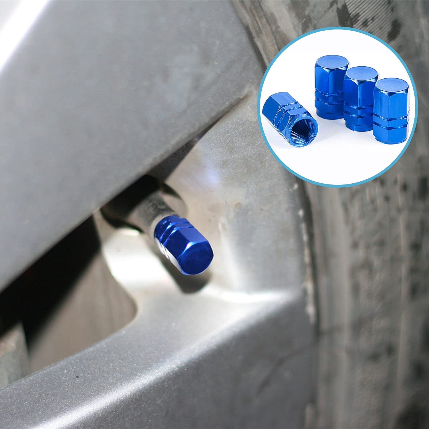 8 Cappucci Stelo Valvola Pneumatici In Alluminio - Universali Per Auto, Moto, Bici, Camion