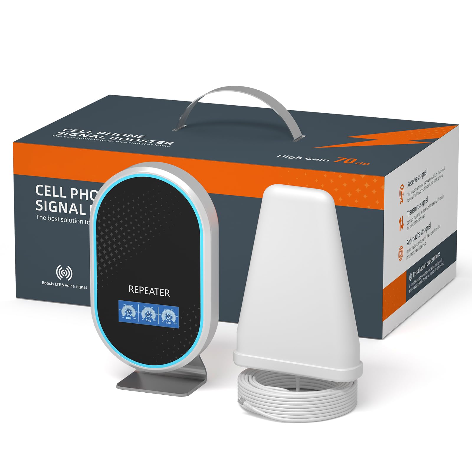 Amplificador de señal móvil para el hogar y la Oficina, 5G, 4G LTE, Bandas 1/3/7/8/20. Repetidor de señal móvil y Amplificador de recepción para Todos los operadores Italianos: Wind tre, Tim e Iliad.