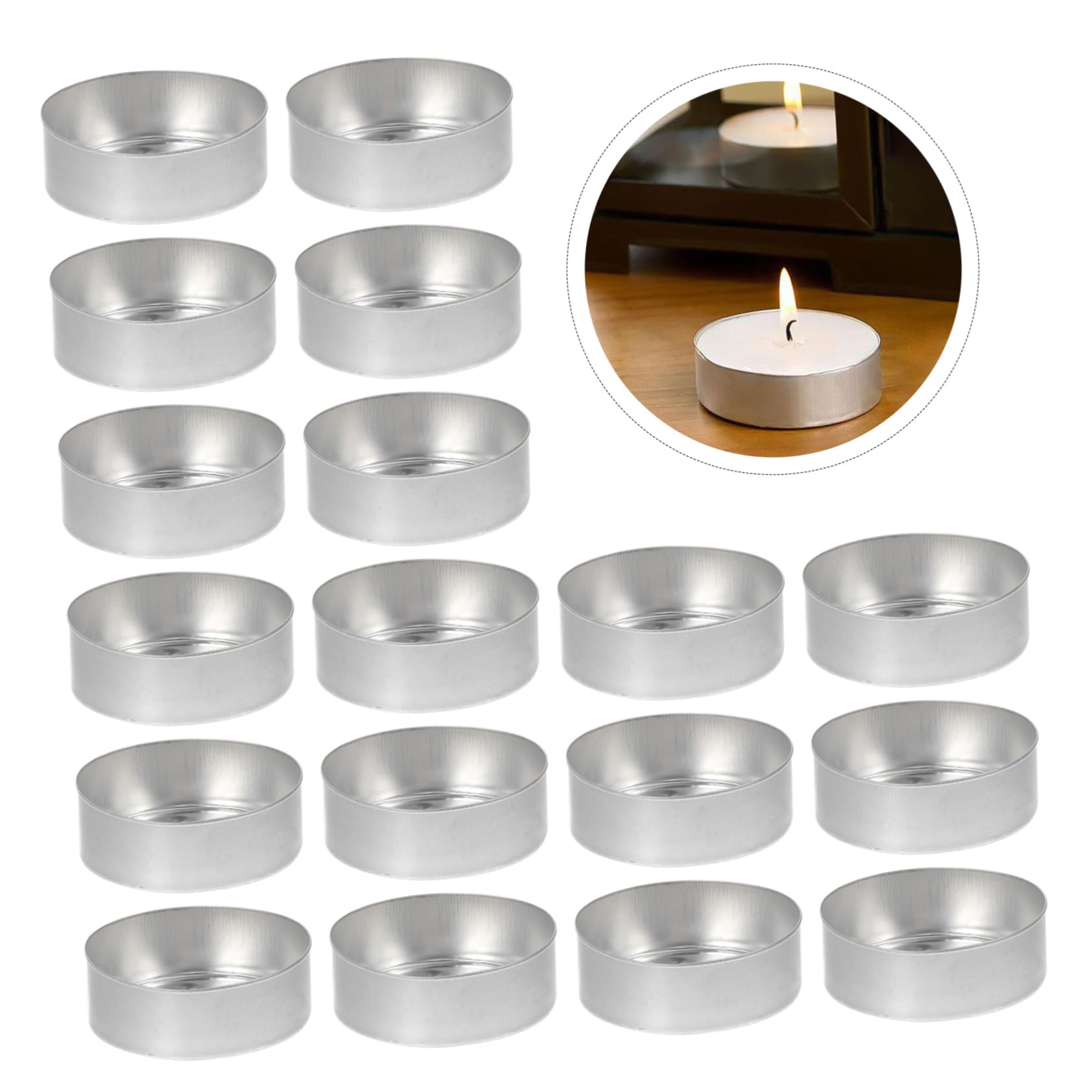 NUOBESTY 200 Sztuk Świeca Pojemniki Z Powłoką Aluminiową Z Pokrywkami Pojemnik Na Świecę Do Herbaty Okrągłe Blaszane Kubki Na Herbatę Aluminiowe Kubki Do Podgrzewania Świeczniki Metalowe