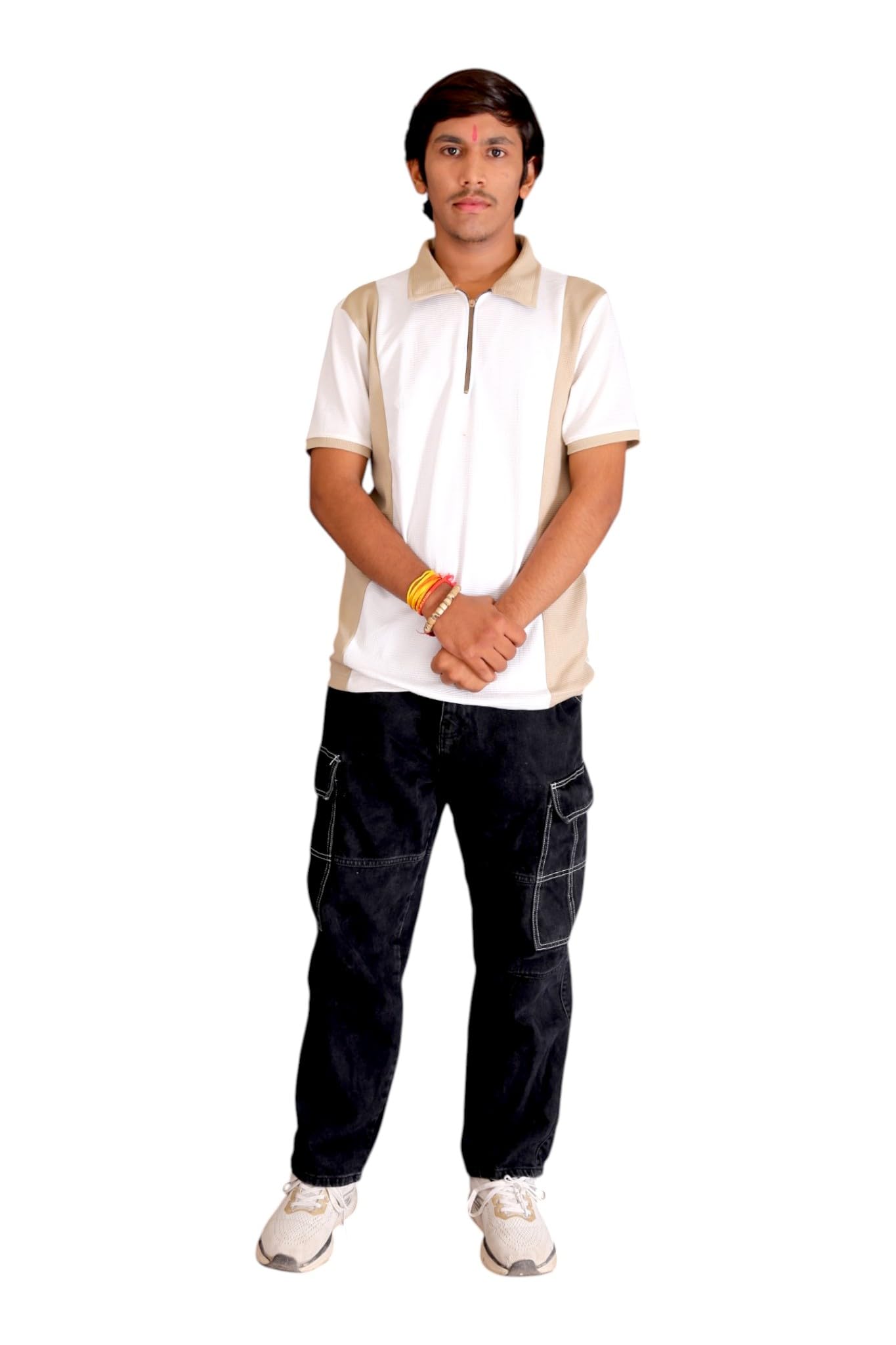 Men's Casual Outfit - Tan Polo Shirt and Blue Jeans-picture-17