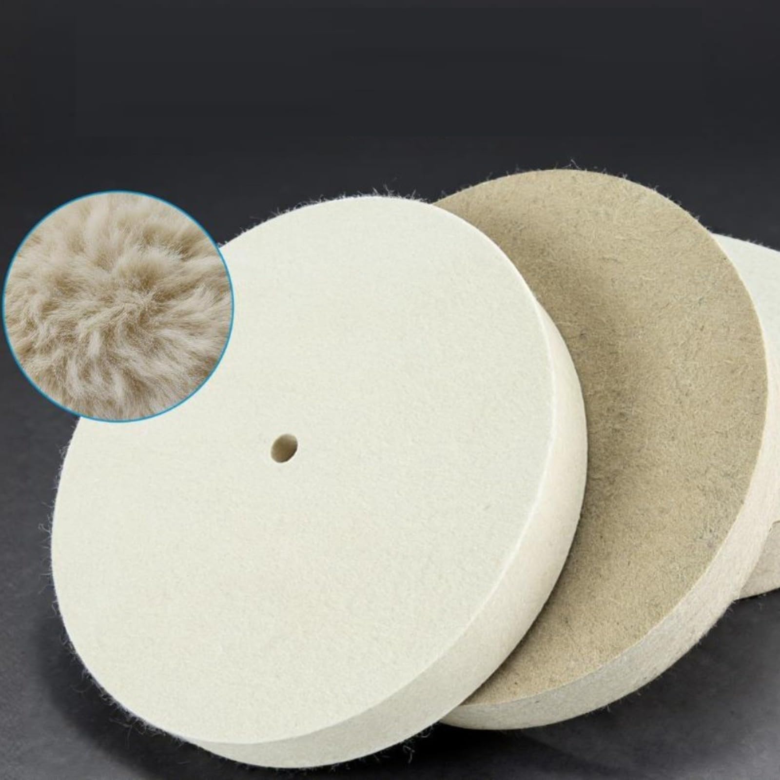 Disco piatto per lucidatura in lana, 250 mm x 40 mm, in feltro fine e grossolano, per metallo, acciaio inossidabile, plastica e legno, per finitura superficiale in officina e progetti fai
