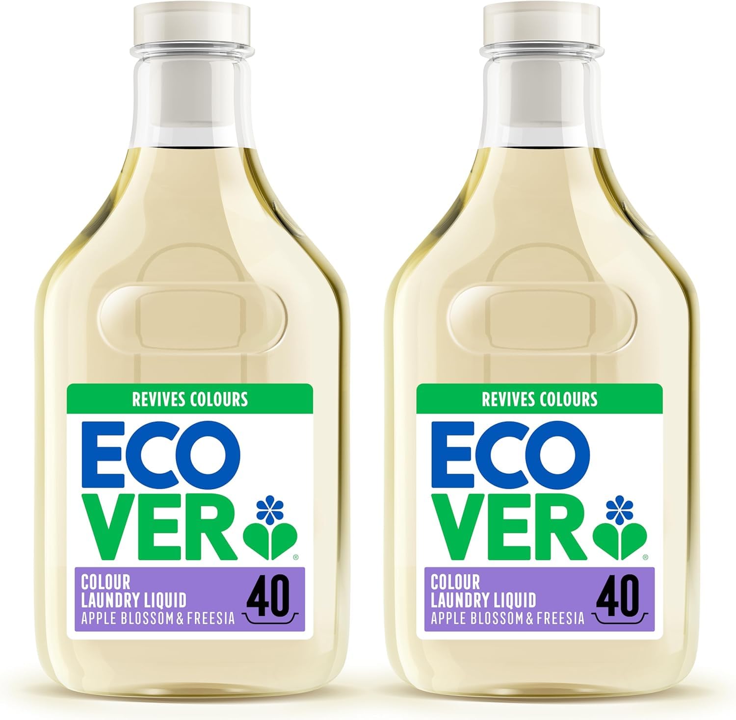 Ecover Colour Laundry Liquid, Apple Blossom & Freesia, 80 Washes, Pack of 2