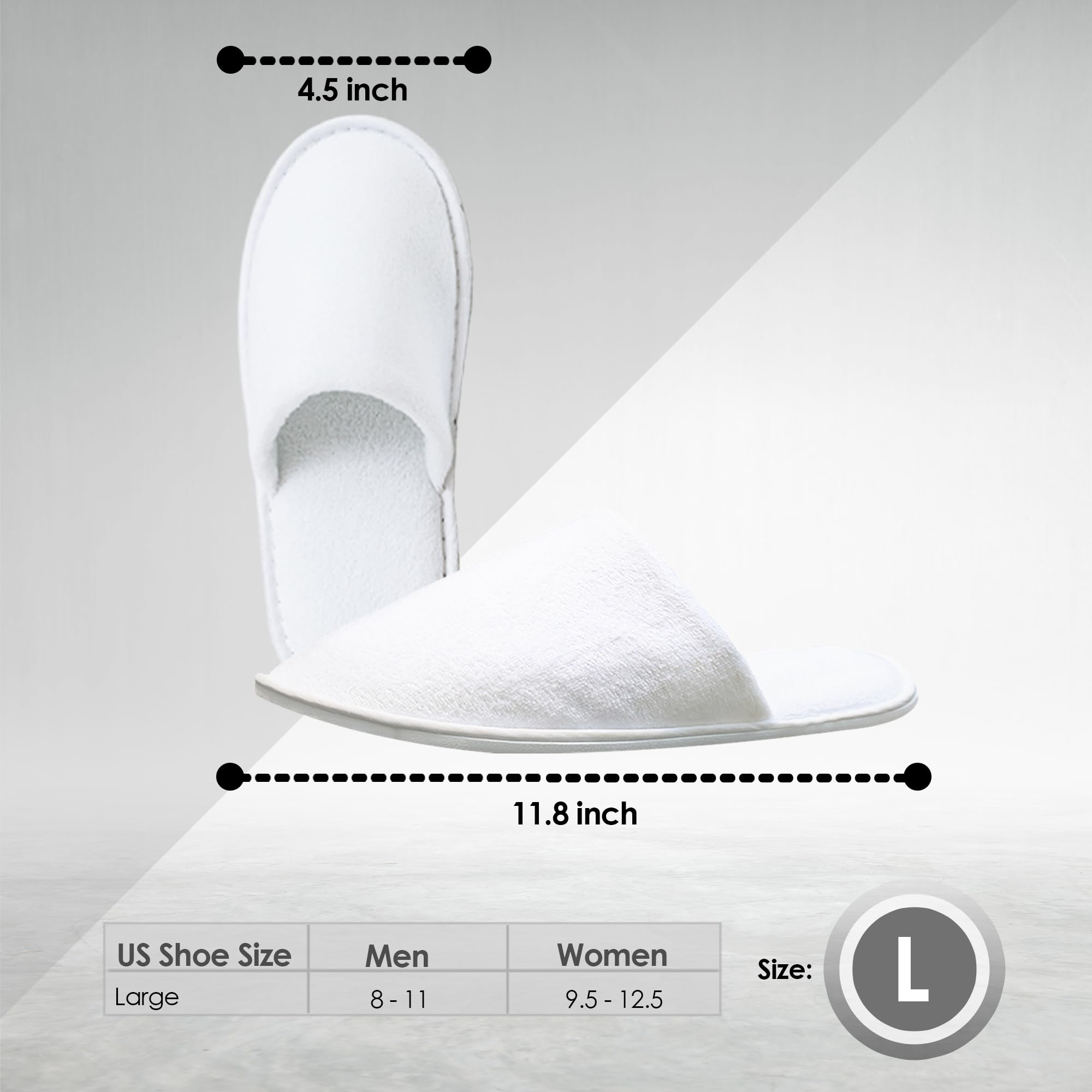 Indoor Spa Slippers 6–12 Pairs – Unisex Washable, Non-Slip Closed Toe Disposable Slippers for Guests, Bathroom, Bedroom, Hotel, House, Bride, Travel and Shoeless Home