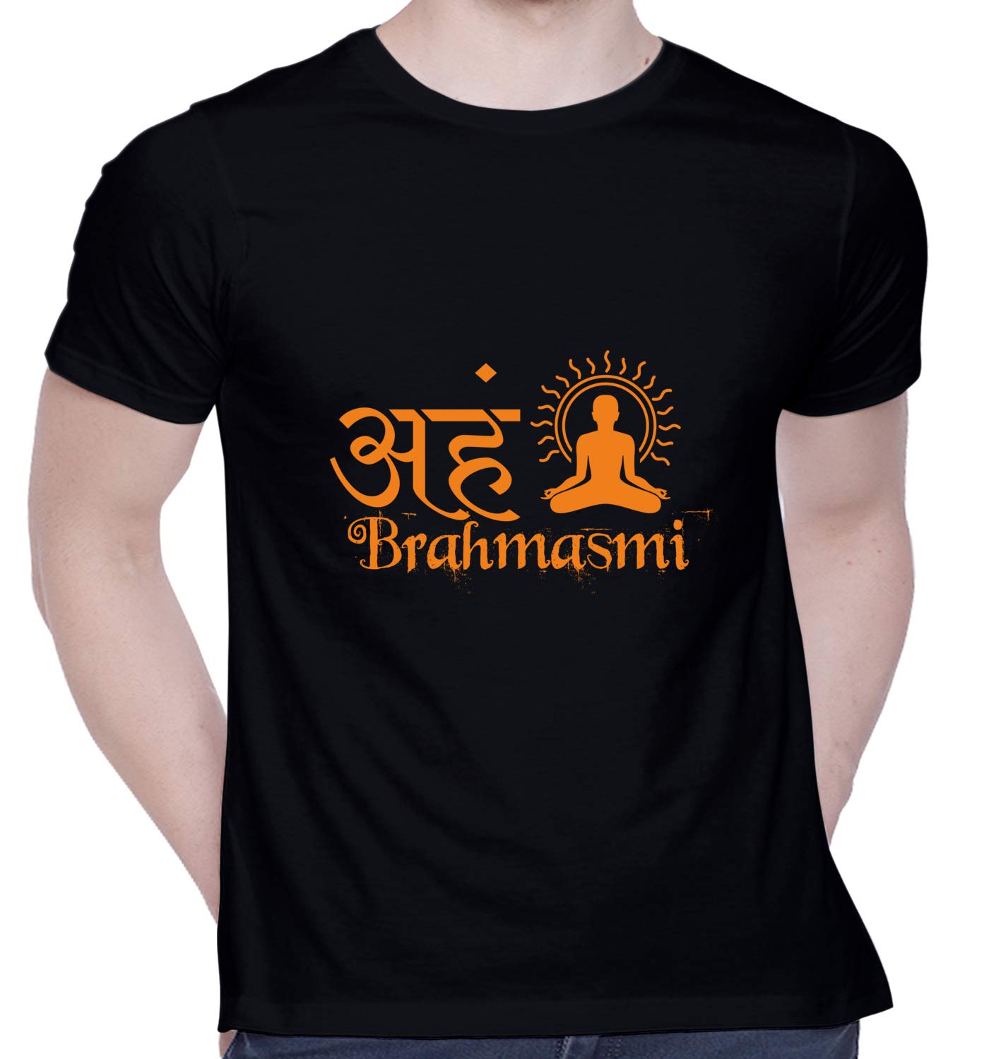CreativiTGraphic Printed T-Shirt for Unisex Aham Brahmasmi Tshirt | Casual Half Sleeve Round Neck T-Shirt | 100% Cotton |