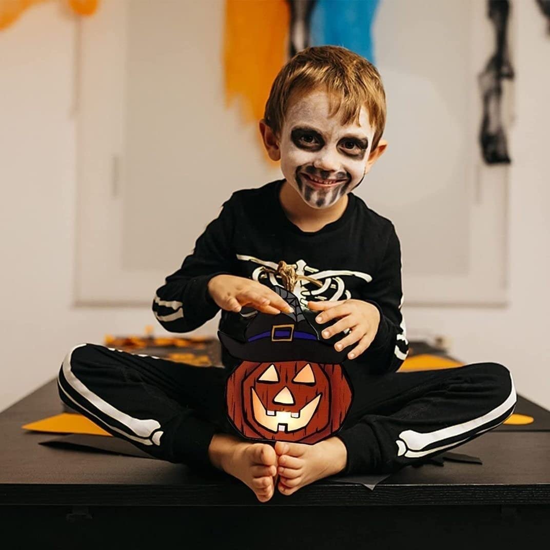 Latarnia na Halloween 2 Sztuki Halloween Pumpkin Light I Ghost Mogą Powiesić Umieścić Dekoracje Światła Do Wewnątrz Na Zewnątrz Dekoracja na Halloween