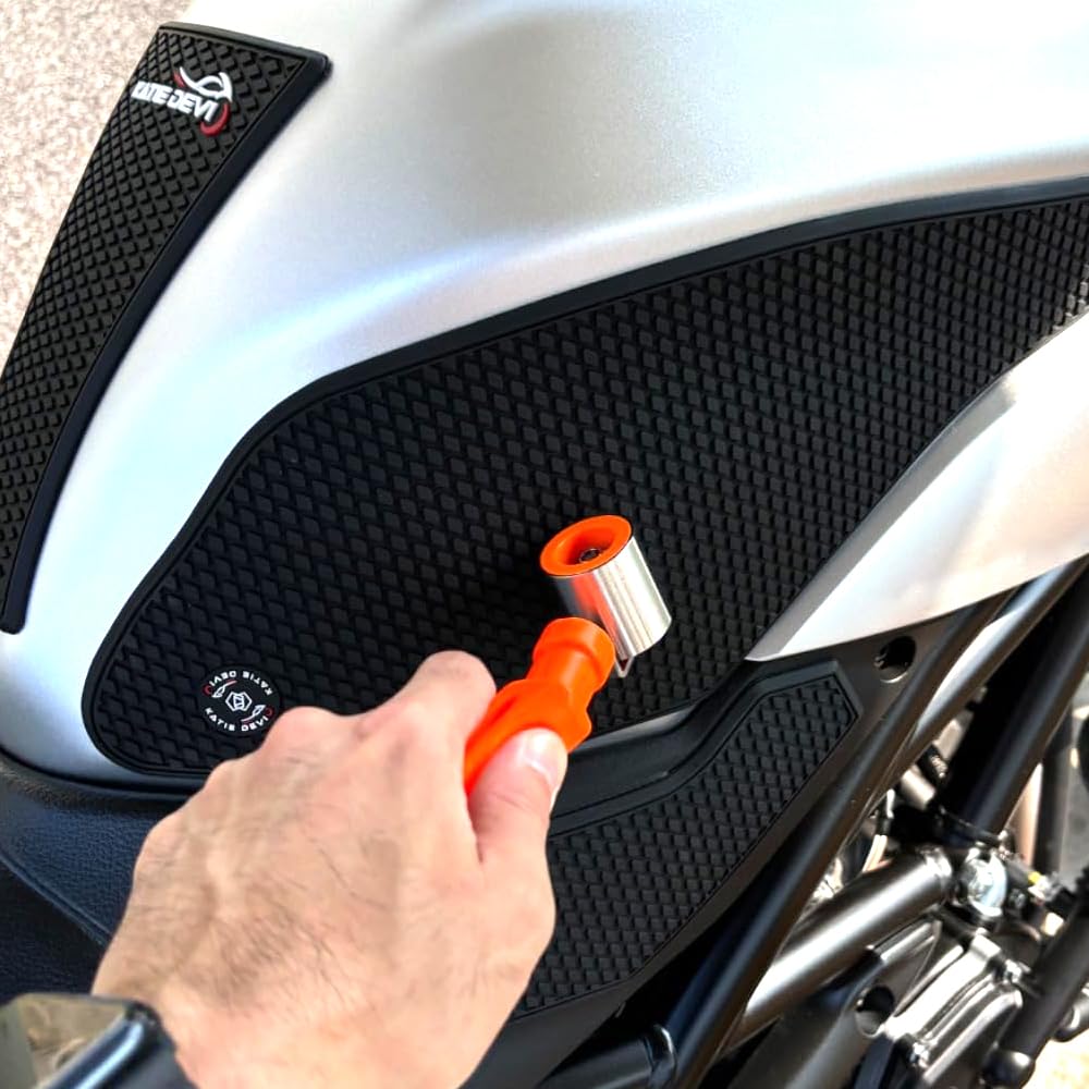 KATIE DEVI Motorcycle Side Fuel Tank Pads For Suzuki SV650/SV650X 2016-2022 - Black Rubber Traction Grips Protector Stickers - View #6