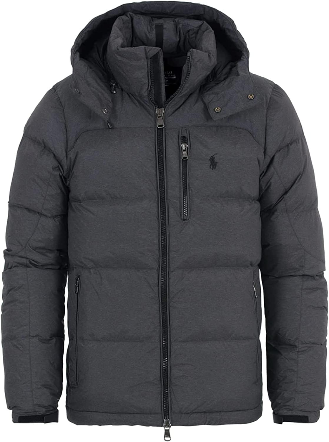 Polo Ralph Lauren Men's El Cap Puffer Down Jacket With Detachable Hood, Grey Heather, Size
