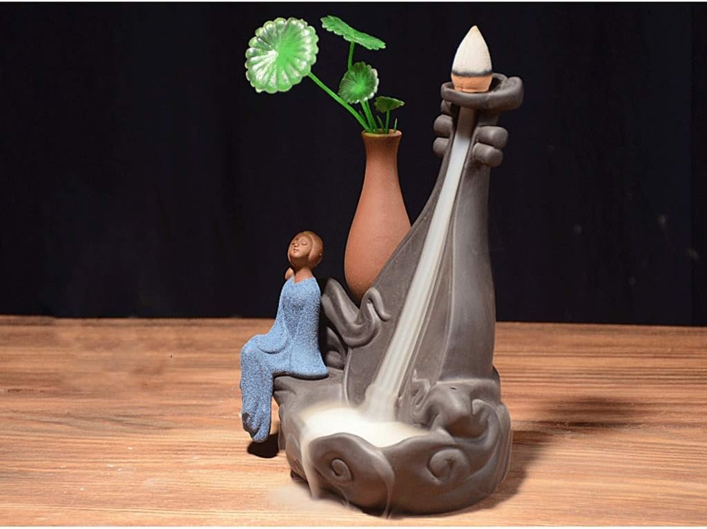 Incense Burner, Handmade Ceramic Incense Holder, Backflow Incense Burner Holder Home Decoration Gift Jewelry Statue Ornament