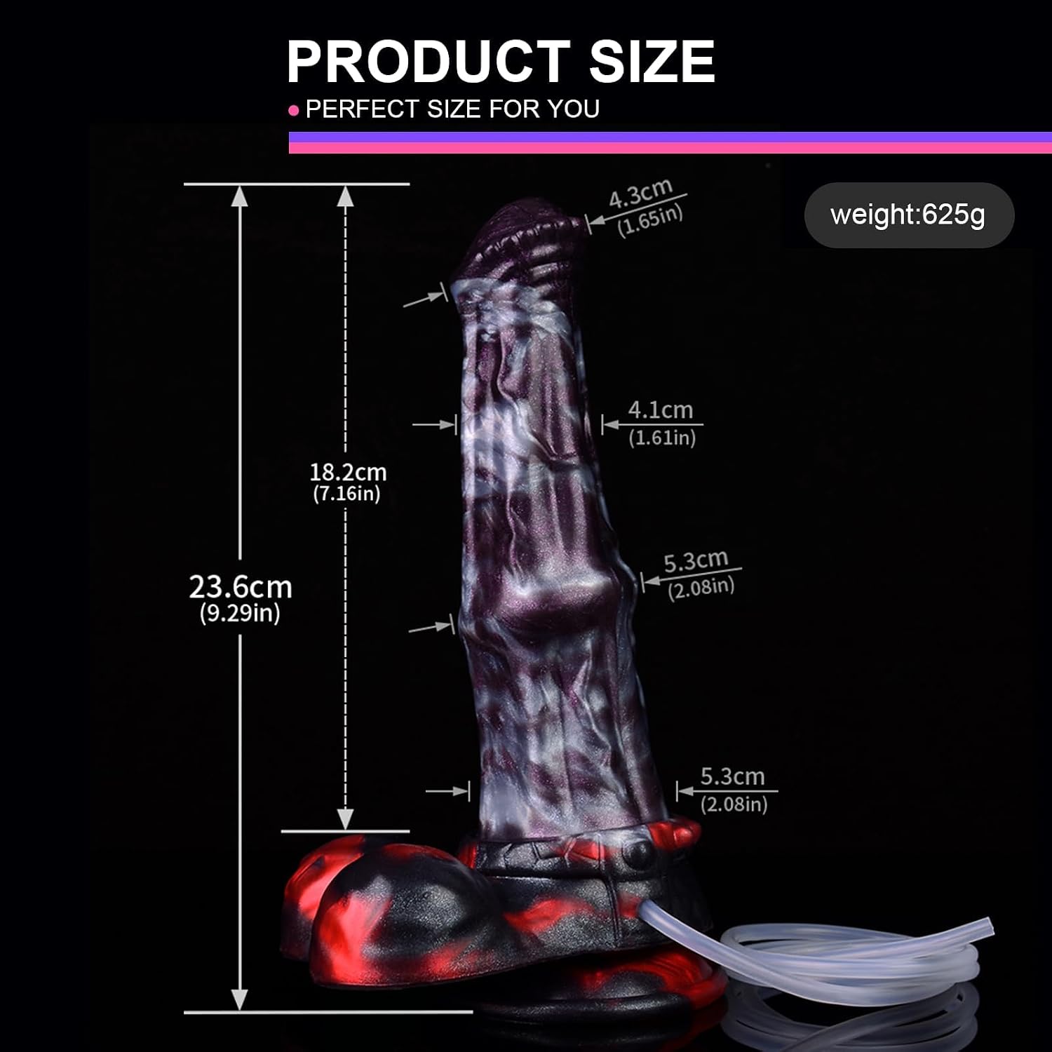 7.2 Inch Squirting Horse Clitoral G Spot Stimulation Dildo, Liquid Silicone Ejaculating Fake Penis for Women with Strong Suction Cup for Hands-Free Play (N-SDZS5174)