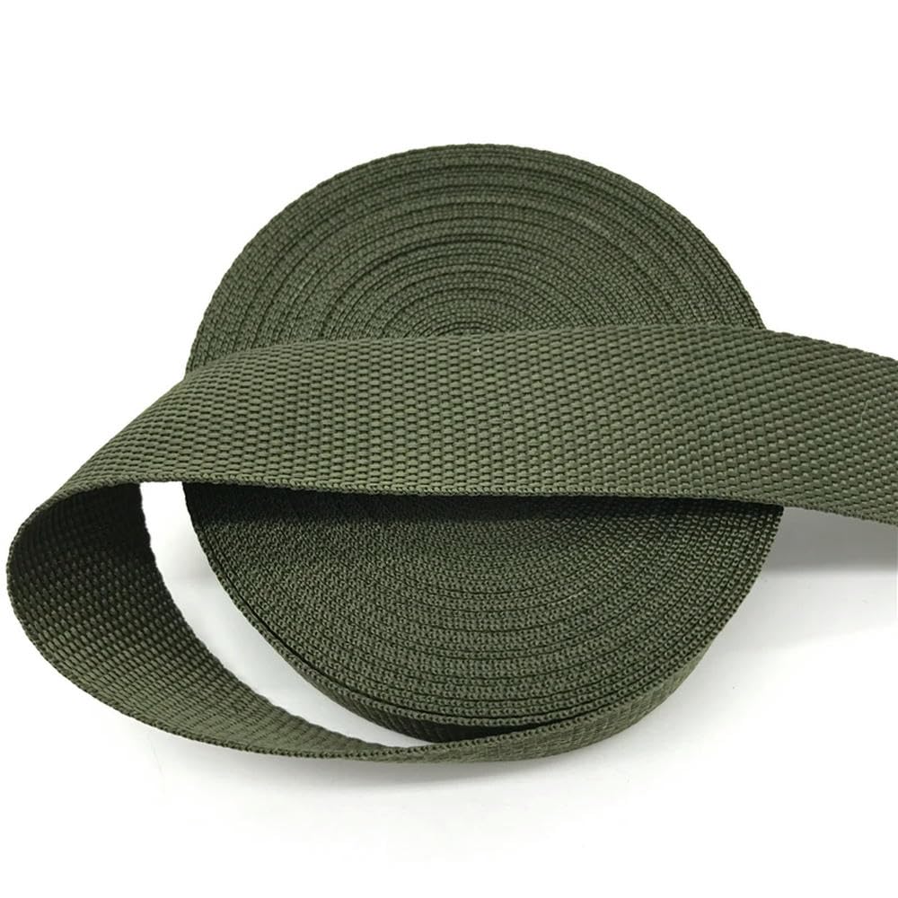 GEYILIN 15mm 20mm 25mm 30mm 38mm Wide 5yards Army green Strap Nylon Webbing Knapsack Strapping Bags Crafts