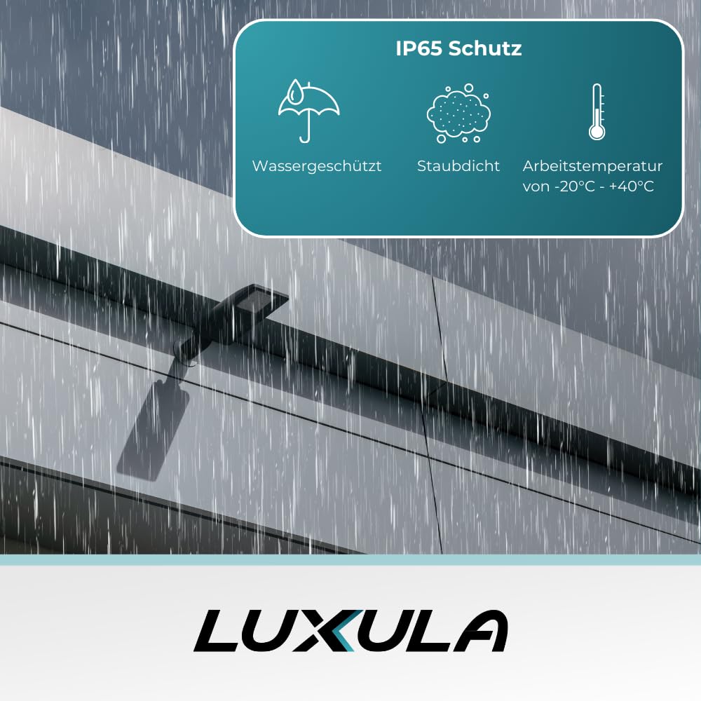 LUXULA LED Straßenlaterne 100W 2 Stück, 12000 Lumen, 4000K neutralweiß, IP65 Außenleuchte, Mast- & Wandmontage Ø48–60mm, LED Straßenbeleuchtung außen für Wege, Parkplätze, Außenbereich