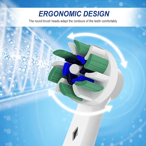 16pcs Toothbrush Heads Compatible with BRAU Oral B Electric Toothbrush,Pack of 4 Precision Clean,4 Cross Clean,4 3D Whitening Clean and 4 Sensitive Clean, Four Models in one Pack