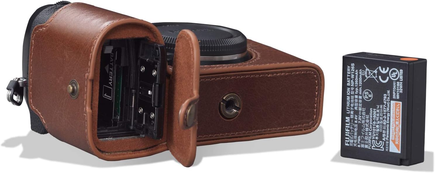 MegaGear MG1962 Ever Ready Genuine Leather Camera Half Case Compatible with Fujifilm X-S10 - Brown
