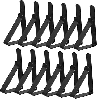 Hemoton 12pcs Tablecloth Clip Tablecloth Table Cloth Clips for Outdoor Picnic Tables Large Picnic Accessories Black Stainless Steel